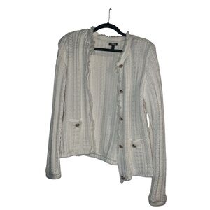 Express women’s white knit sweater cardigan, pre-loved condition
Size M women